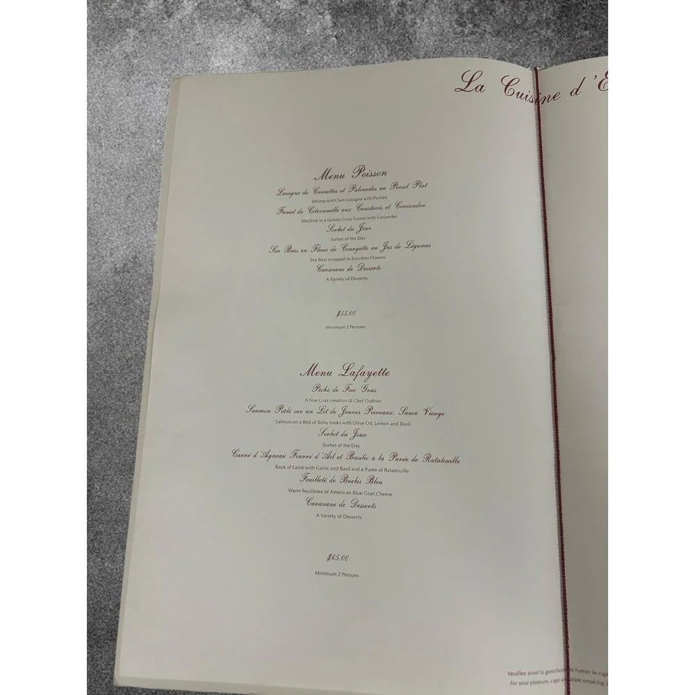 MENU MICHELIN RESTAU CHEF LOUIS OUTHIER L'OASIS NAPOULE 1979
